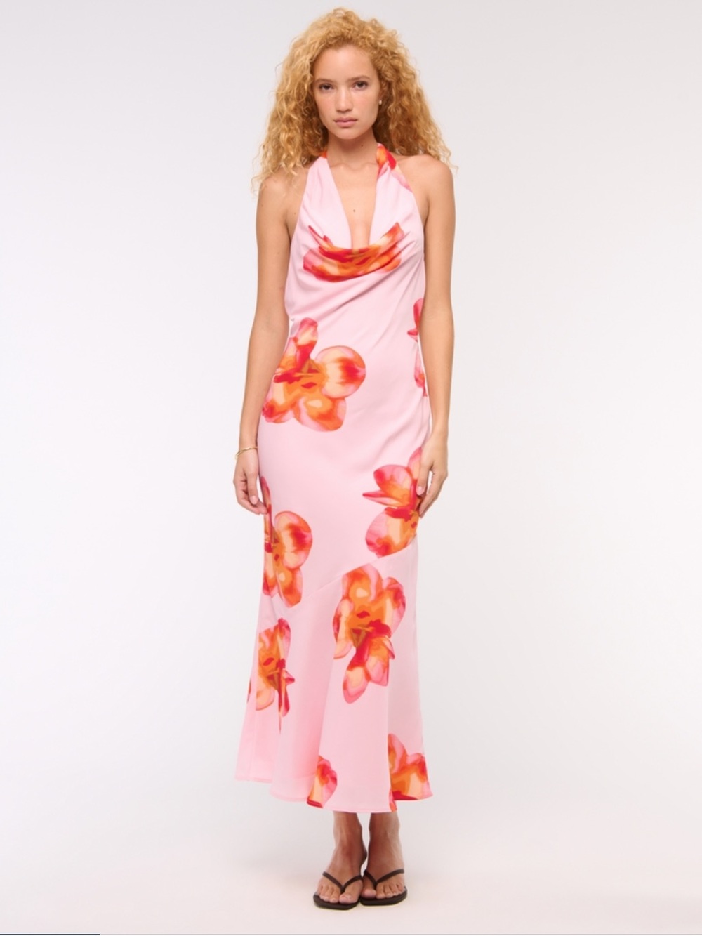 Abercrombie & Fitch Pink Maxi Halter Dress